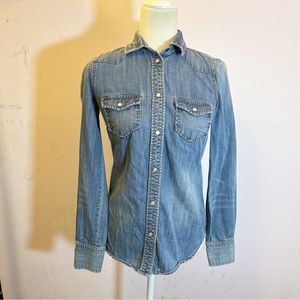 J Crew Denim Button Shirt Woman XXS